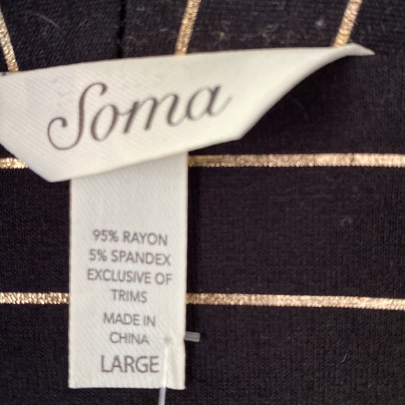 🔥 New! Soma French Terry Zipper Detail Jacket Gold Glitz Stripe🔥 - Picture 5 of 8